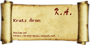 Kratz Áron névjegykártya
